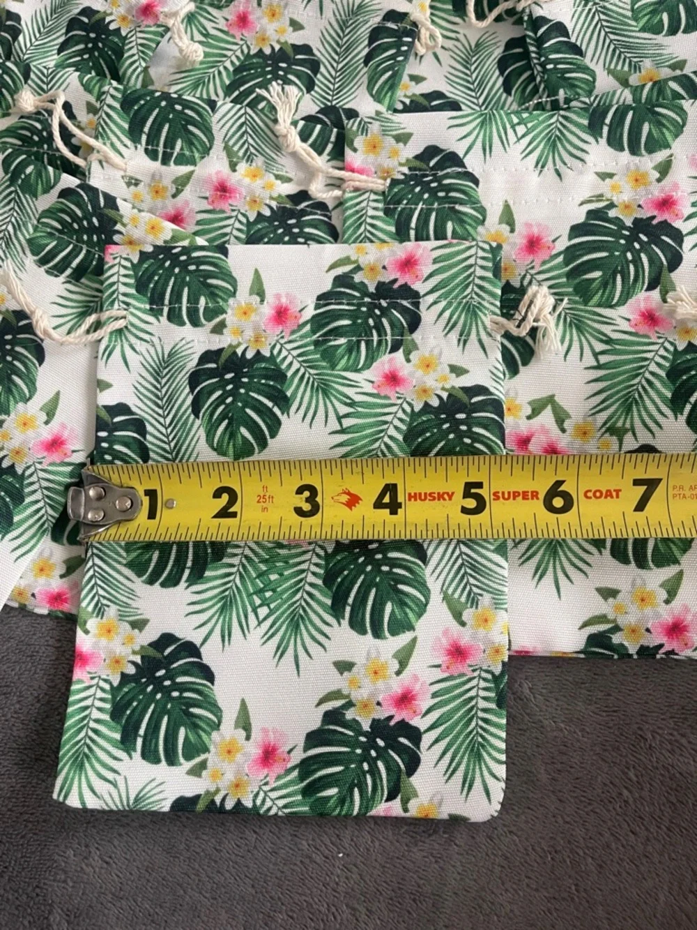 Tropical Leaf Drawstring Favor Bags - Green Floral Party Pouches 20 pieces new